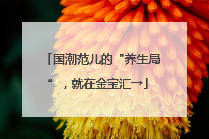 国潮范儿的“养生局”，就在金宝汇→